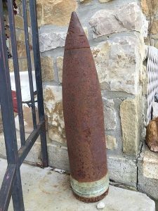 Artillery shell found in a Copper Canyon home.