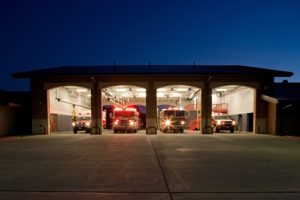 hvfd_new fire station at twilight