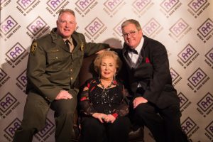 Denton County Sheriff Will Travis, actress Doris Roberts and Bob Williams, CEO of Ranch Hand Rescue in Argyle.