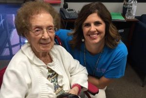 Erna Olsen was honored by students and staff at Old Settlers Elementary in Flower Mound.