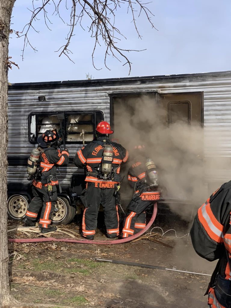 Flower Mound firefighters extinguish travel trailer fire